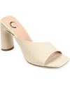 Journee Collection Dola Womens Round Open Toe Block Heel Pumps In White