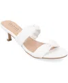 Journee Collection Dyllan Womens Round Open Toe Kitten Heel Pumps In White