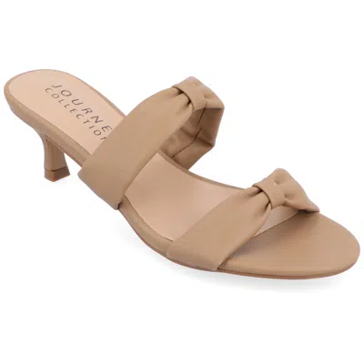 Journee Collection Dyllan Kitten Heel Sandal In Taupe