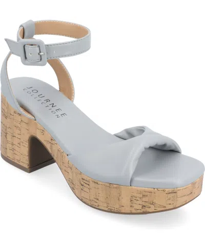 Journee Collection Women's Eianna Platform Sandals In Blue