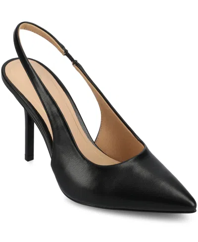 Journee Collection Women's Elenney Pointed Toe Slingback Pumps In Black