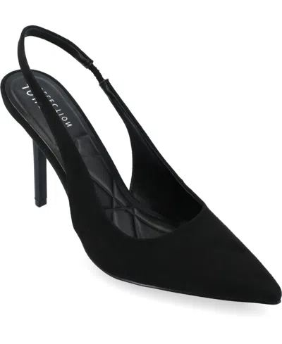 JOURNEE COLLECTION WOMEN'S ELENNEY POINTED TOE SLINGBACK PUMPS
