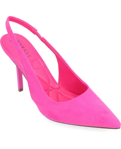 JOURNEE COLLECTION WOMEN'S ELENNEY POINTED TOE SLINGBACK PUMPS