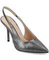 Journee Collection Women's Elenney Pointed Toe Slingback Pumps In Gray