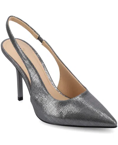 Journee Collection Women's Elenney Pointed Toe Slingback Pumps In Gray