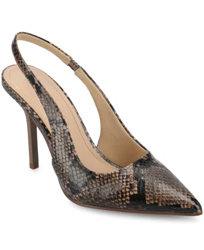 Journee Collection Women's Elenney Pointed Toe Slingback Pumps In Multi