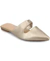 Journee Collection Women's Enniss Twist Cutout Pointed Toe Mules In Champagne