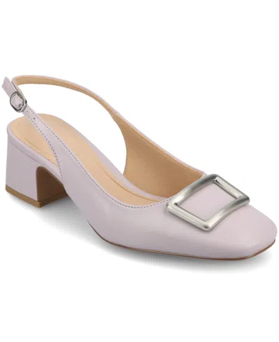 Journee Collection Women's Everlee Slingback Square Toe Pumps In Lilac