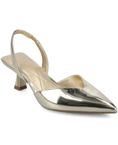 Journee Collection Women's Fallon Low Pointed Toe Pumps In Gold
