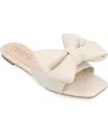 JOURNEE COLLECTION WOMEN'S FAYRE WIDE WIDTH OVERSIZED BOW SLIP ON FLAT SANDALS