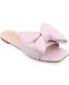 JOURNEE COLLECTION WOMEN'S FAYRE WIDE WIDTH OVERSIZED BOW SLIP ON FLAT SANDALS
