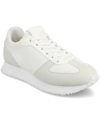 Journee Collection Women's Flow Lace Up Jogger Sneakers In White