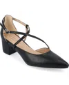 Journee Collection Galvinn Womens Pointed Flat Heel Pumps In Black