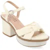Journee Collection Garner Platform Sandal In White