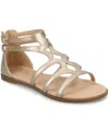 Journee Collection Women's Genneva Zipper Flat Sandals In Champagne