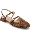 Journee Collection Women's Gretchenn Multi Strap Mary Jane Flats In Animal Print