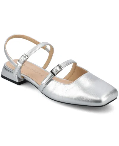 JOURNEE COLLECTION WOMEN'S GRETCHENN MULTI STRAP SQUARE TOE MARY JANE FLATS