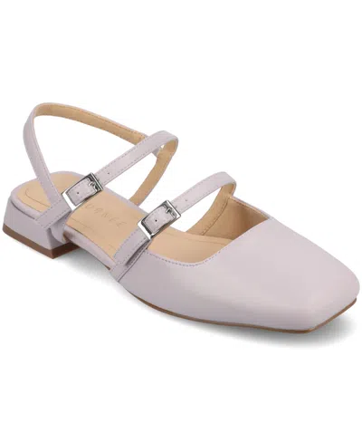 JOURNEE COLLECTION WOMEN'S GRETCHENN MULTI STRAP SQUARE TOE MARY JANE FLATS