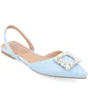 Journee Collection Hannae Womens Pointed Ballet Flats In Blue