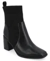 Journee Collection Women's Harlowe Chelsea Knit Block Heel Booties In Black