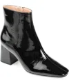Journee Collection Haylinn Vegan Leather Bootie In Black Patent