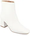 Journee Collection Women's Haylinn Block Heel Dress Booties In White