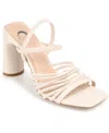 Journee Collection Women's Hera Strappy Block Heel Dress Sandals In Off White