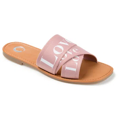Journee Collection Women's Ivante Slide Flat Sandals In Pink