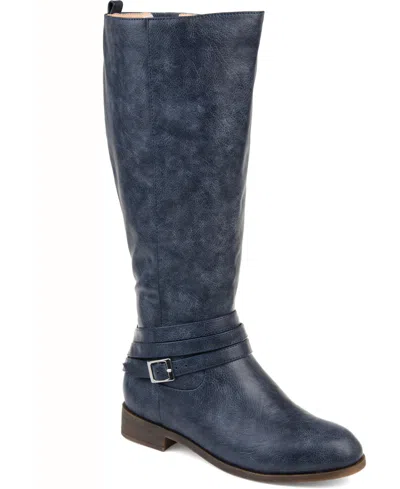 JOURNEE COLLECTION WOMEN'S IVIE EXTRA WIDE CALF KNEE HIGH RIDING BOOTS