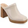 Journee Collection Izara Platform Mule In White