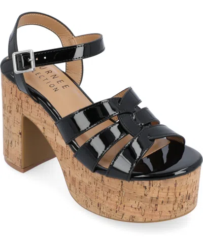 Journee Collection Women's Jania Platform Sandals In Black
