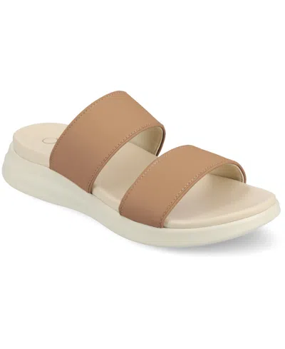 Journee Collection Women's Janis Double Band Comfort Wedge Sandals