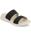 Journee Collection Women's Janis Double Band Comfort Wedge Sandals In Black