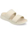 Journee Collection Women's Janis Double Band Comfort Wedge Sandals In Bone