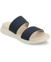 Journee Collection Women's Janis Double Band Comfort Wedge Sandals In Black