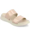 Journee Collection Women's Janis Double Band Comfort Wedge Sandals In Patent,nude