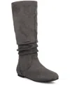 Journee Collection Women's Jayne Round Toe Riding Boots In Gray