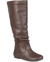 Journee Collection Women's Jayne Extra Wide Calf Slouchy Knee High Boots In Brown