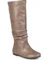 Journee Collection Women's Jayne Extra Wide Calf Slouchy Knee High Boots In Taupe