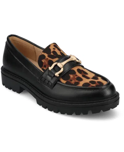 Journee Collection Women's Jessamey Lug Sole Round Toe Loafers In Leopard