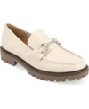 Journee Collection Jessamey Womens Moc Closed Toe Loafers In Off White