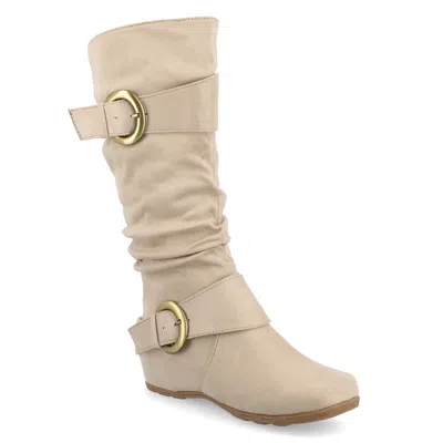 Journee Collection Collection Women's Wide Calf Paris Boot In Beige