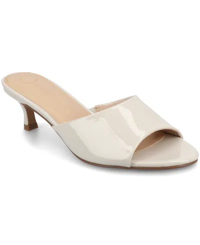 Journee Collection Women's Jeylah Kitten Heel Dress Sandals In Patent,bone