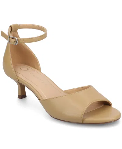 Journee Collection Women's Jezzie Peep Toe Kitten Heel Dress Sandals