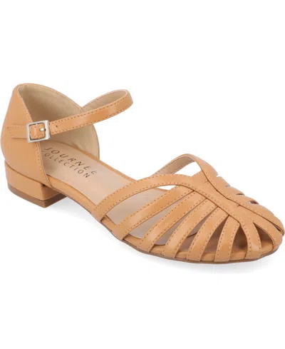 JOURNEE COLLECTION WOMEN'S JOANNAH FISHERMAN ANKLE STRAP FLAT