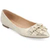 Journee Collection Womens Judy Slip-on Pointed Toe Ballet Flats In Beige
