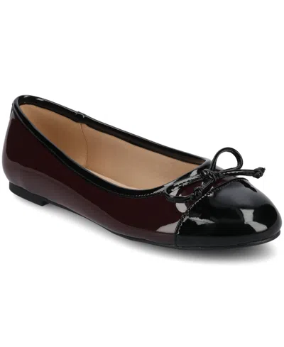 Journee Collection Women's Kaiah Cap Toe Ballet Flats