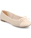 Journee Collection Women's Kaiah Cap Toe Ballet Flats In Blush Mesh