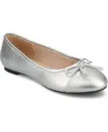 Journee Collection Women's Kaiah Cap Toe Ballet Flats In Silver