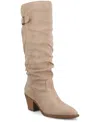 Journee Collection Journee Womens Kaleah Knee High Wide-calf Slouchy Boots In Brown